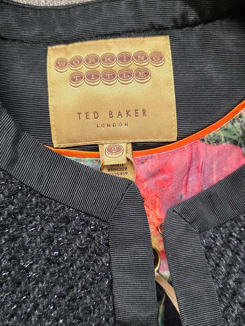 Ted Baker Black Textured Undershirt with Colorful Inner Lining